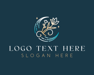 Yoga - Floral Moon Beauty logo design