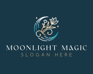 Floral Moon Beauty logo design