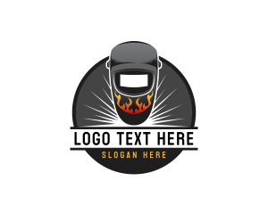 Metal - Flaming Welding Mask logo design