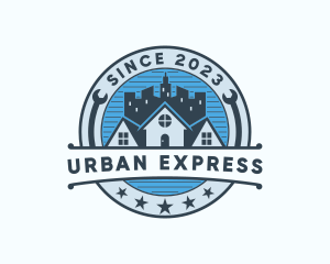 Urban Residential Repair Badge logo design