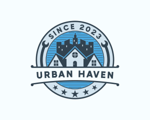 Urban Residential Repair Badge logo design