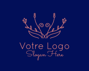 Orange Floral Vine  Logo