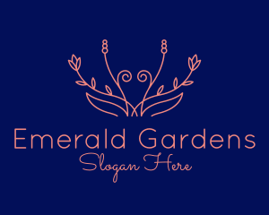 Orange Floral Vine  logo design