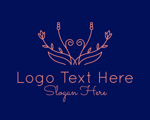 Orange Floral Vine  Logo