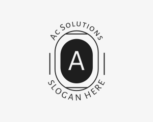 Minimalist Hipster Oval logo design