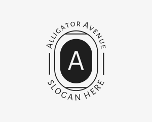 Minimalist Hipster Oval logo design