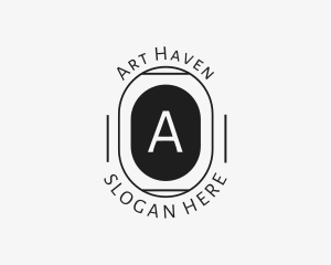 Minimalist Hipster Oval logo design