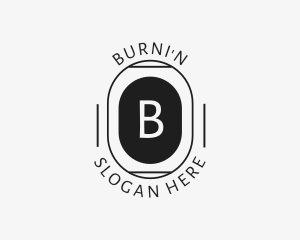 Minimalist Hipster Oval logo design