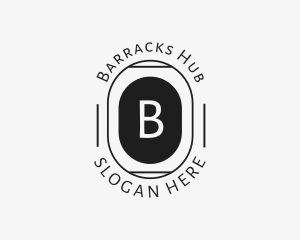 Minimalist Hipster Oval logo design