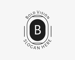 Minimalist Hipster Oval logo design