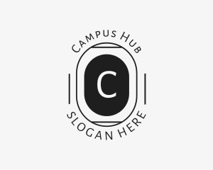 Minimalist Hipster Oval logo design