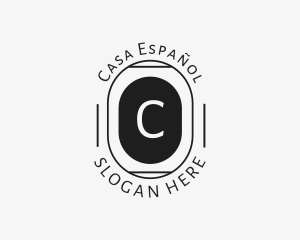 Minimalist Hipster Oval logo design