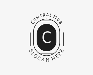 Minimalist Hipster Oval logo design