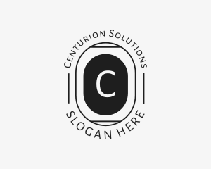 Minimalist Hipster Oval logo design