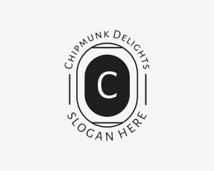 Minimalist Hipster Oval logo design