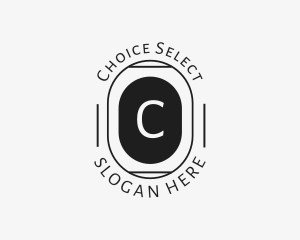 Minimalist Hipster Oval logo design