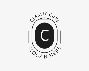 Minimalist Hipster Oval logo design