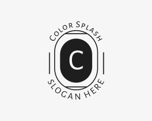 Minimalist Hipster Oval logo design