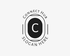 Minimalist Hipster Oval logo design