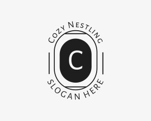 Minimalist Hipster Oval logo design