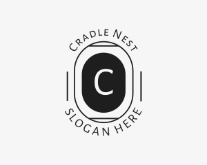 Minimalist Hipster Oval logo design