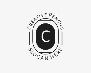 Minimalist Hipster Oval logo design