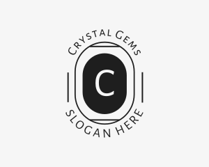 Minimalist Hipster Oval logo design