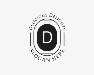 Minimalist Hipster Oval logo design