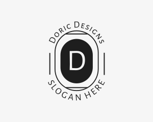 Minimalist Hipster Oval logo design