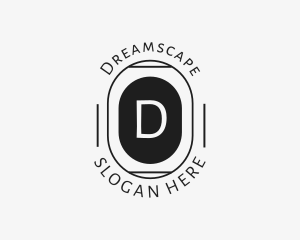 Minimalist Hipster Oval logo design