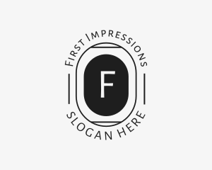 Minimalist Hipster Oval logo design