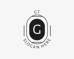 Minimalist Hipster Oval logo design