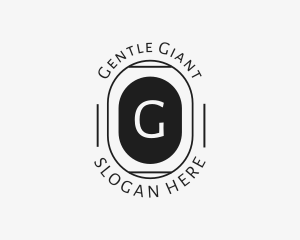 Minimalist Hipster Oval logo design