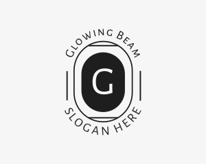 Minimalist Hipster Oval logo design