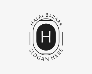 Minimalist Hipster Oval logo design