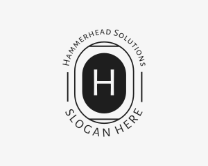 Minimalist Hipster Oval logo design