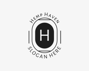 Minimalist Hipster Oval logo design