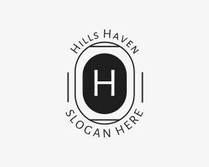 Minimalist Hipster Oval logo design