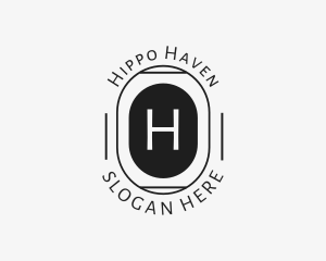 Minimalist Hipster Oval logo design