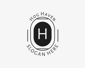 Minimalist Hipster Oval logo design