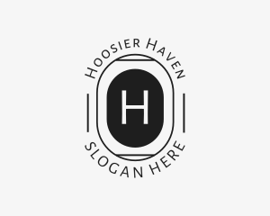 Minimalist Hipster Oval logo design