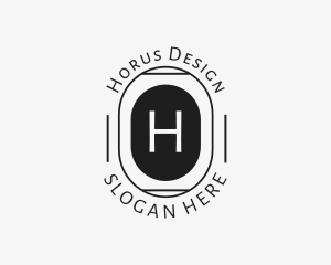 Minimalist Hipster Oval logo design