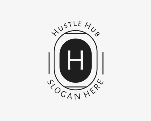 Minimalist Hipster Oval logo design