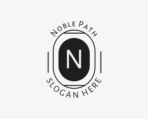 Minimalist Hipster Oval logo design