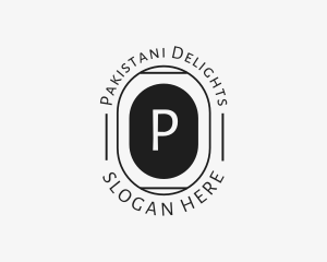 Minimalist Hipster Oval logo design