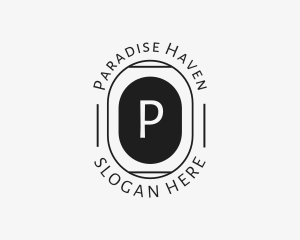 Minimalist Hipster Oval logo design