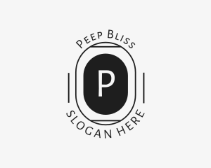 Minimalist Hipster Oval logo design