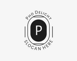 Minimalist Hipster Oval logo design