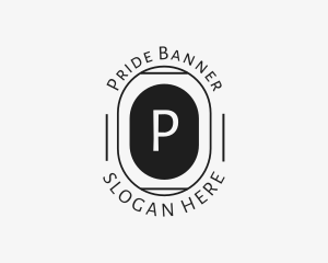 Minimalist Hipster Oval logo design