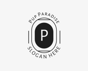 Minimalist Hipster Oval logo design